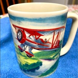 Sunrise Pub Otagiri Japan Vintage Airplane Biplane Coffee Mug Cup